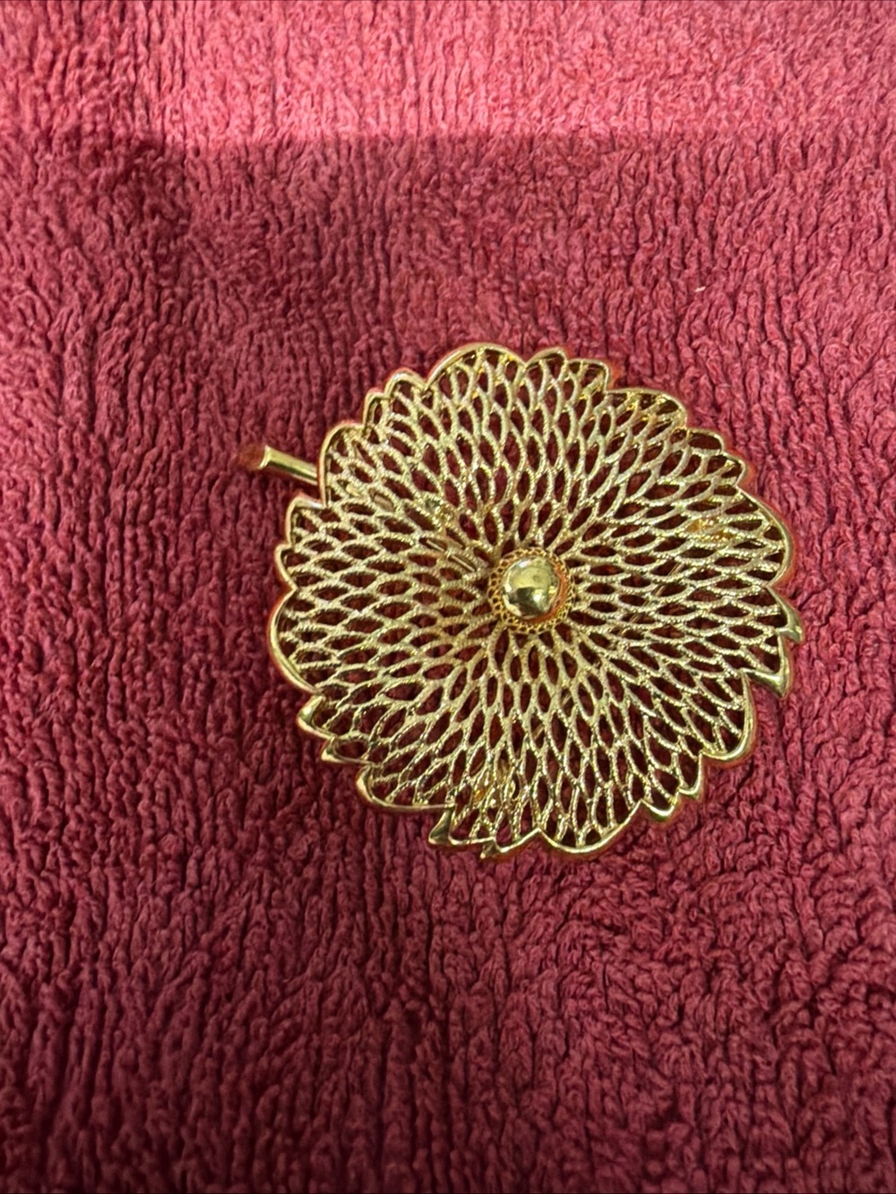 Monet Gold Tone Floral Filigree Brooch- Women Jewelry